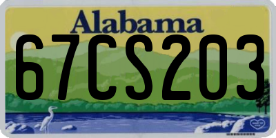 AL license plate 67CS203