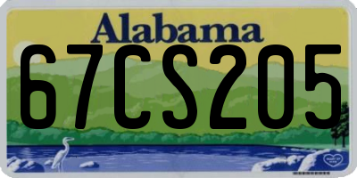 AL license plate 67CS205