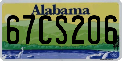 AL license plate 67CS206