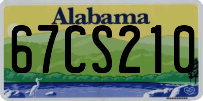 AL license plate 67CS210
