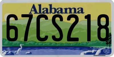 AL license plate 67CS218