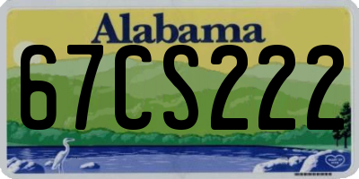 AL license plate 67CS222