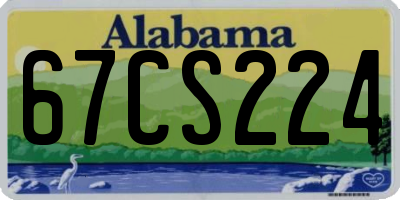 AL license plate 67CS224