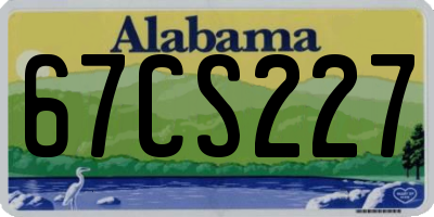 AL license plate 67CS227