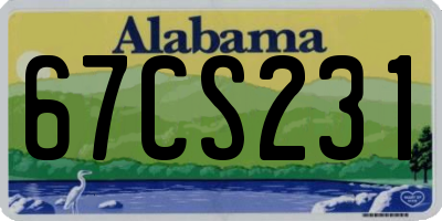 AL license plate 67CS231
