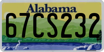 AL license plate 67CS232