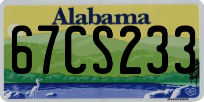 AL license plate 67CS233