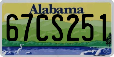 AL license plate 67CS251