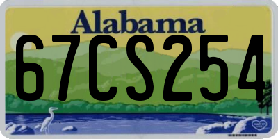 AL license plate 67CS254