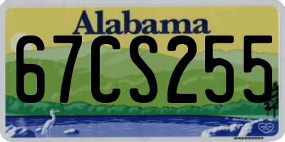 AL license plate 67CS255