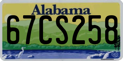 AL license plate 67CS258