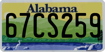 AL license plate 67CS259