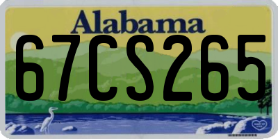 AL license plate 67CS265