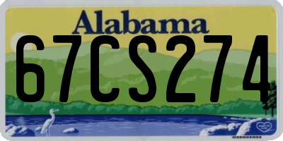 AL license plate 67CS274