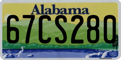 AL license plate 67CS280