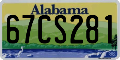 AL license plate 67CS281