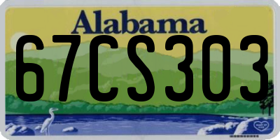 AL license plate 67CS303