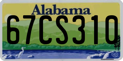 AL license plate 67CS310