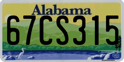 AL license plate 67CS315