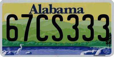 AL license plate 67CS333