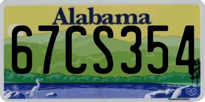 AL license plate 67CS354