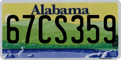 AL license plate 67CS359