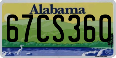 AL license plate 67CS360