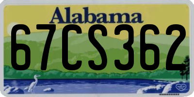 AL license plate 67CS362
