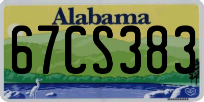 AL license plate 67CS383