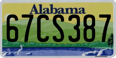 AL license plate 67CS387