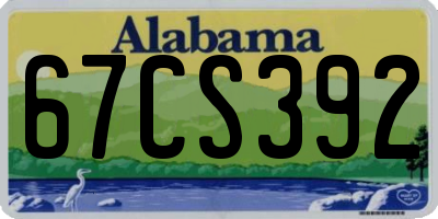 AL license plate 67CS392