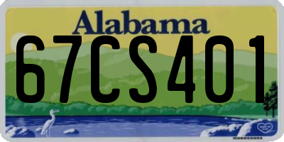 AL license plate 67CS401