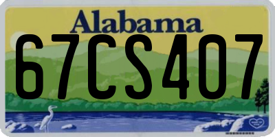 AL license plate 67CS407