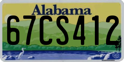 AL license plate 67CS412