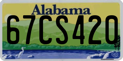 AL license plate 67CS420