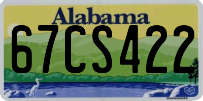AL license plate 67CS422
