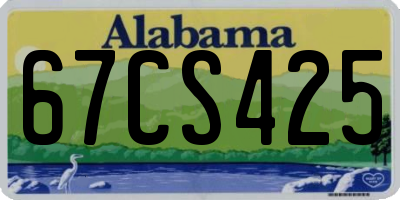 AL license plate 67CS425