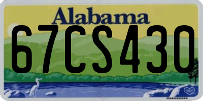 AL license plate 67CS430