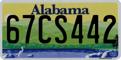 AL license plate 67CS442