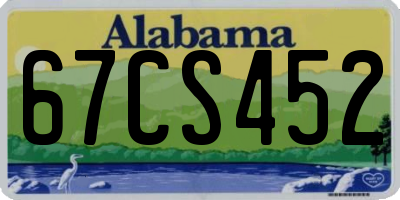 AL license plate 67CS452