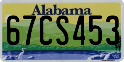 AL license plate 67CS453