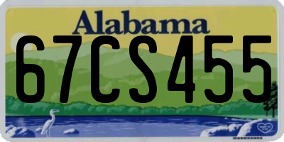 AL license plate 67CS455