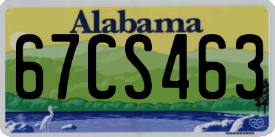 AL license plate 67CS463