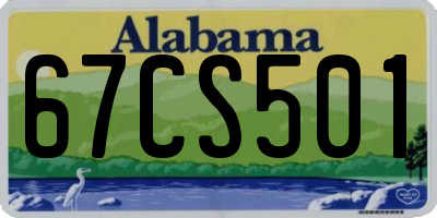 AL license plate 67CS501