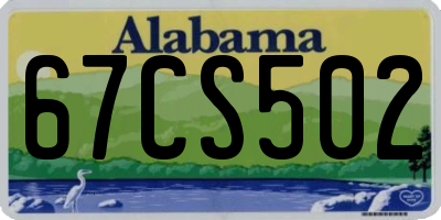 AL license plate 67CS502