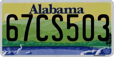AL license plate 67CS503