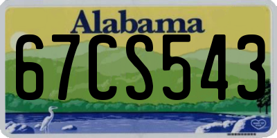 AL license plate 67CS543