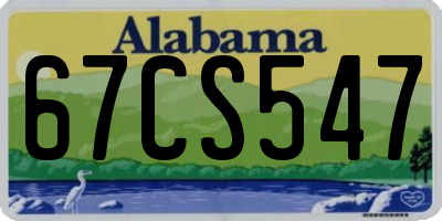 AL license plate 67CS547