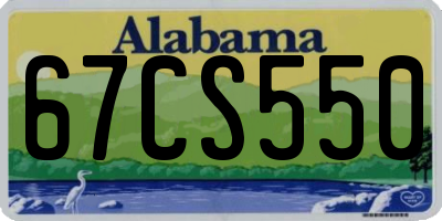AL license plate 67CS550