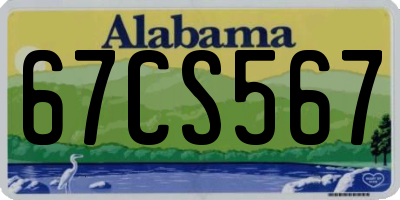 AL license plate 67CS567